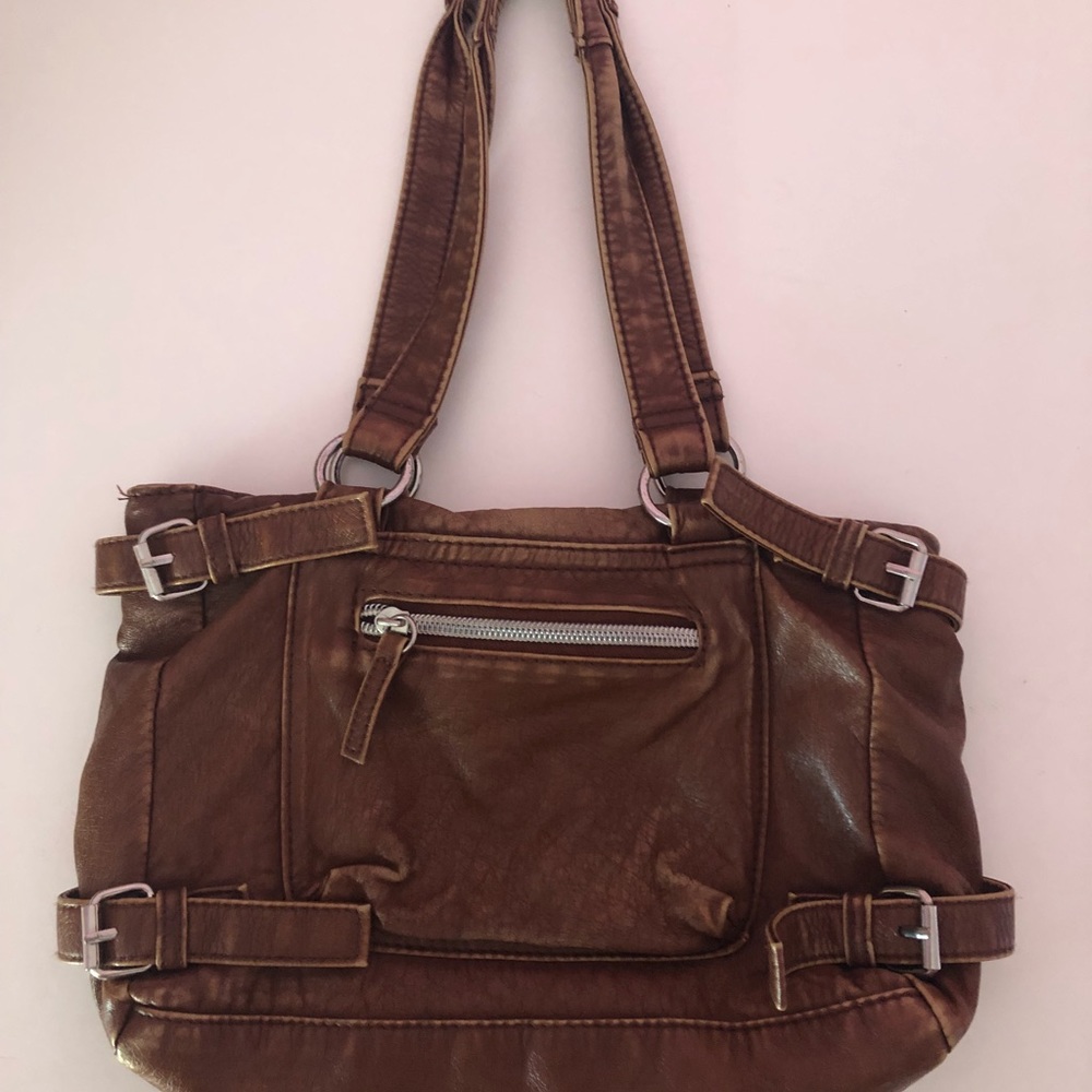 Super stylish brown (fake) leather handbag!